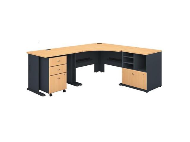 Bush Business Furniture Sra053besu 48 In Series A Corner Desk With 36 Return Storage Beech Newegg Com