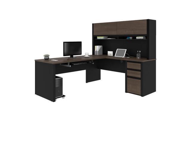 Bestar 93859 000052 Connexion L Shaped Workstation Desk With Hutch