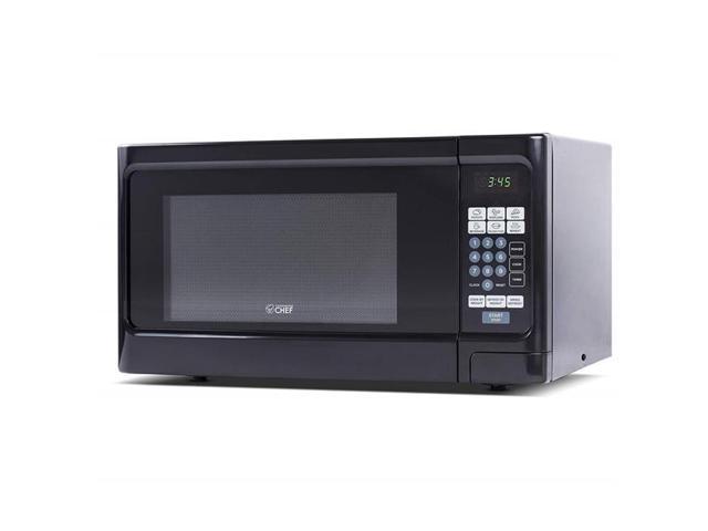 Countertop 1.1 Cubic Feet Microwave Oven, 1000 Watt, Black Front with Black Cabinet, Commercial Chef CHCM11100B