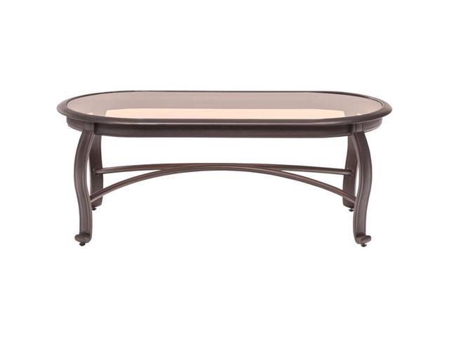 Hanover Gramercy1pc Coftbl Gramercy Woven Coffee Table With Glass Top Patio Furniture Newegg Com