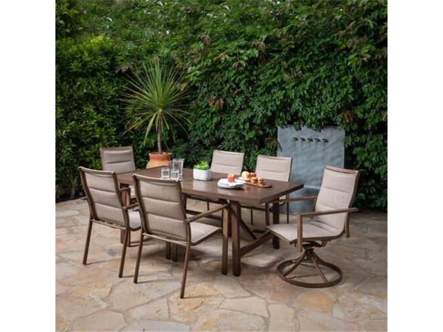 Hanover Fairdn7pcsw2 Tan Outdoor Dining Set With 4 Sling Chairs 2 Swivel Rockers 74 X 40 In Trestle Table 7 Piece Newegg Com - Sling Swivel Rocker Patio Set Hanover Fairdn7pcsw2 Tan Outdoor Dining Set With 4 Sling Chairs 2 Swivel Rockers 74 X 40 In Trestle Table 7 Piece Newegg Com - Sling Swivel Rocker Patio Set