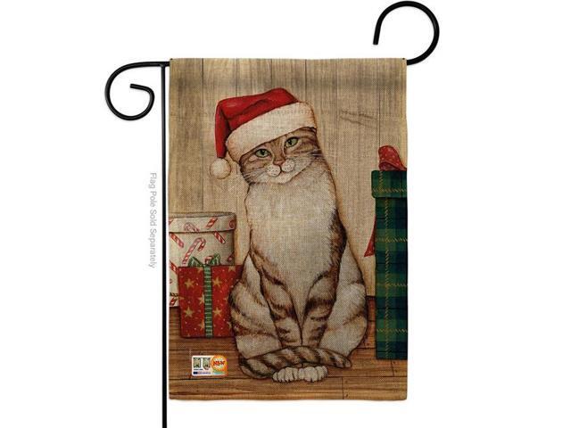 Breeze Decor Bd Xm G 114192 Ip Db D Us18 Wa 13 X 18 5 In Christmas Kitty Burlap Winter Impressions Decorative Vertical Double Sided Garden Flag Newegg Com