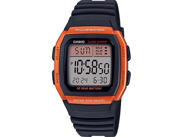 casio watch orange and black
