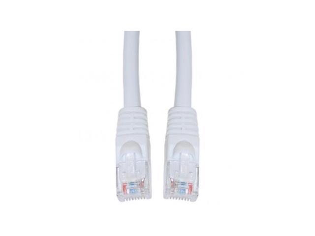 Cable Wholesale Cat 5E White Ethernet Patch Cable, Snagless / Molded Boot, 50 Foot