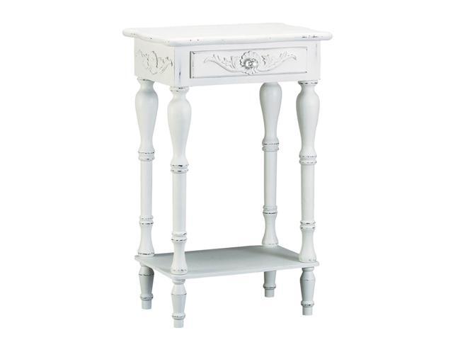 Koehler Home Decor Accent Distressed White Wooden Telephone Table