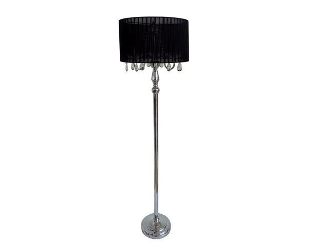 Elegant Designs Trendy Sheer Black Shade Floor Lamp With Hanging