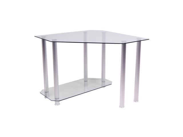 Rta Home And Office Clear Tempered Glass And Aluminum Corner