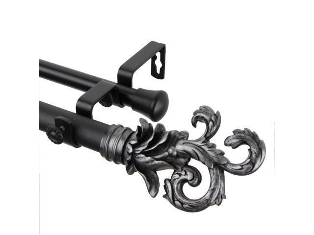 Rod Desyne Home Decorative Plume Double Curtain Rod 66 120 Inch