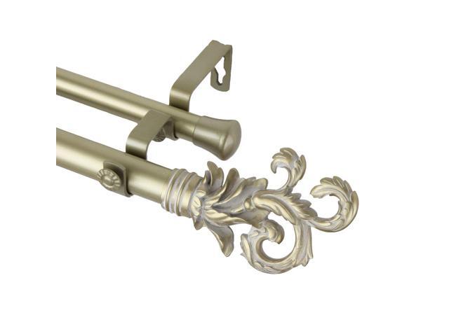 Rod Desyne Home Decorative Plume Double Curtain Rod 120 170 Inch