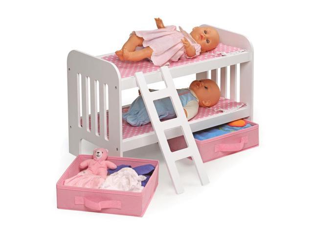 Badger Doll Bunk Bed with Ladder and Storage Baskets Fits American Girl Dolls