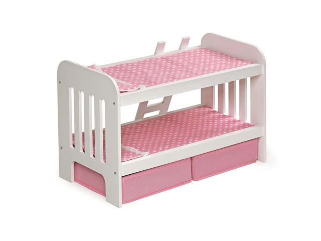 Badger Doll Bunk Bed with Ladder and Storage Baskets Fits American Girl Dolls