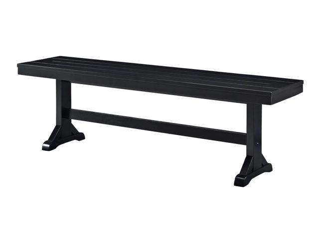 Offex 60 Antique Black Solid Wood Veneer Finish Kitchen Dining