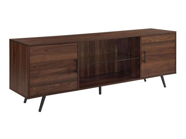 WE Furniture 70" Mid Century Modern TV Stand - Dark Walnut