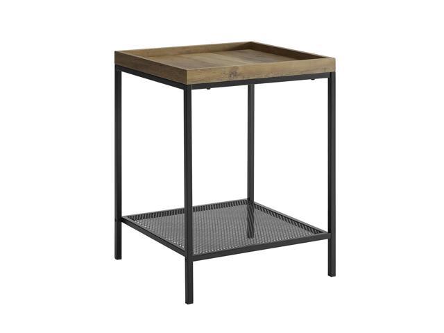 Rustic Square Side Table With Tray Top Oak Black Newegg Com