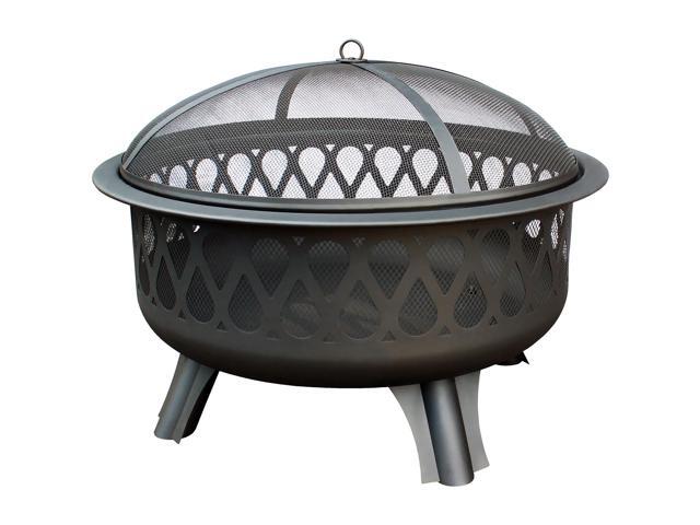 Landmann Bromley 26 Inch Antique Bronze Outdoor Patio Wood Burning Fire Pit 