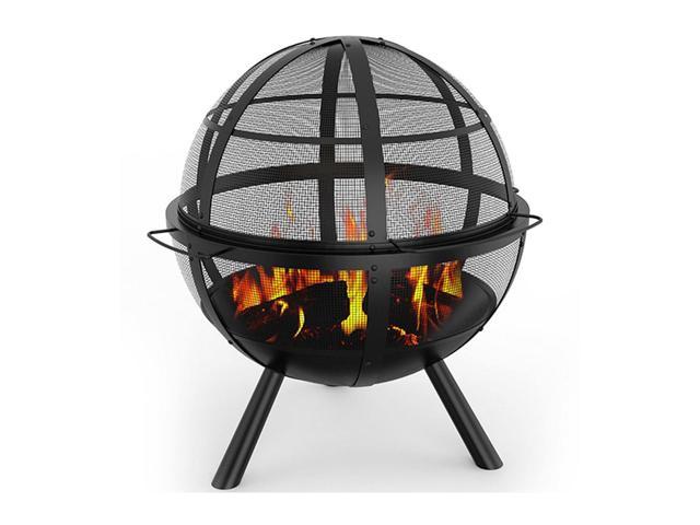 Elite Flame Globe Ball Backyard Garden Home Light Wood Fire Pit