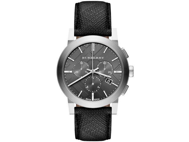 burberry black leather watch