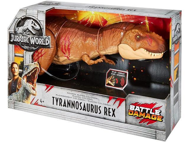 Jurassic World Battle Damage Roarin Super Colossal Tyrannosaurus Rex Figure Newegg Com