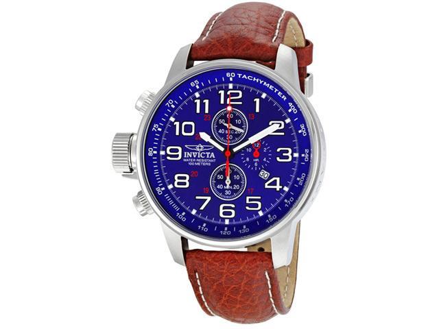 Mens Invicta Leather 3 Eye ChronoGraph Lefty Date Watch 3328 - Newegg.com