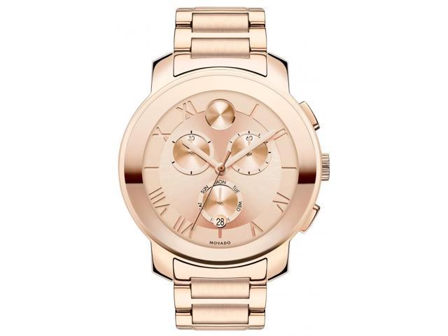 Movado Bold Chronograph Rose Dial Rose Gold Ion Plated Ladies