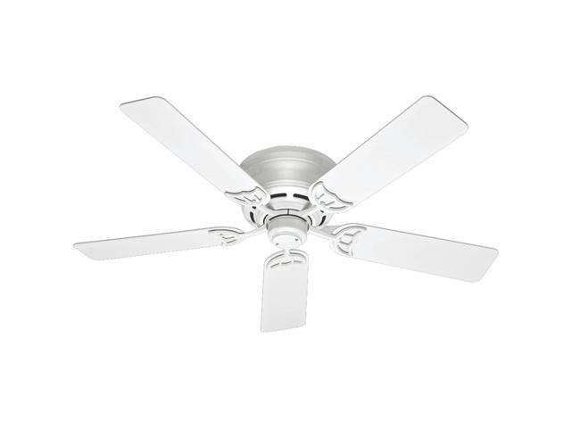 Hunter Low Profile III 52" Indoor Home Ceiling Fan w/ Pull Chain Control, White