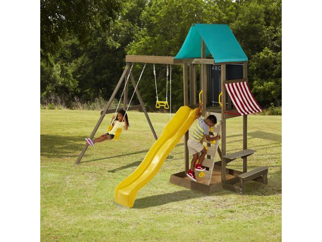 kidkraft newport wooden swing set