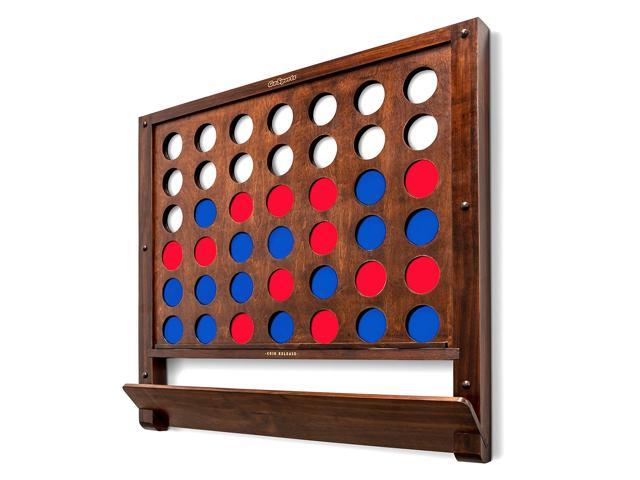 GoSports Giant 4 in a Row Wall Mounted Wooden Connect Game Board with Coin Set