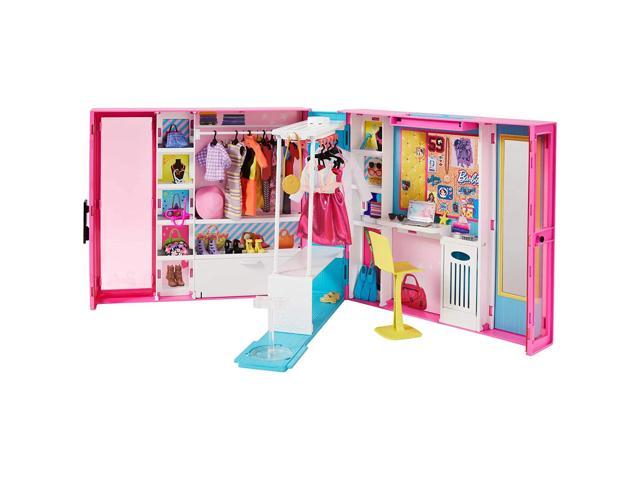 Photo 1 of Barbie Dream Closet Fashion Wardrobe Storage with Clothes and Accessories, Pink **-Brand New Factory Sealed-**