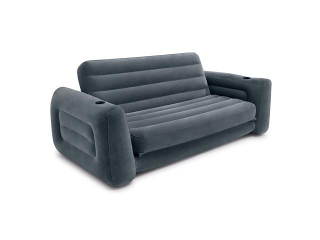 Photo 1 of *UNKNOWN OF ANY HOLES OR DAMAGE** INTEX 66552EP Inflatable Pull-Out Sofa: Built-in Cupholder – Velvety Surface – 2-in-1 Valve – Folds Compactly – 46" x 88" x 26"
