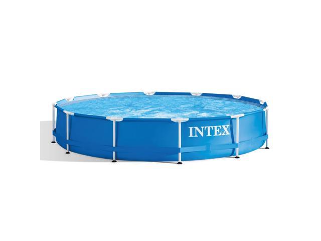 Intex 28211EH 12' x 30" Metal Frame Round Above Ground Swimming Pool with Pump