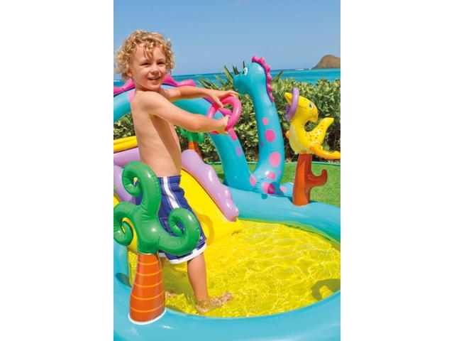 Intex Kids Inflatable Dinoland Play Center Slide Pool And Games