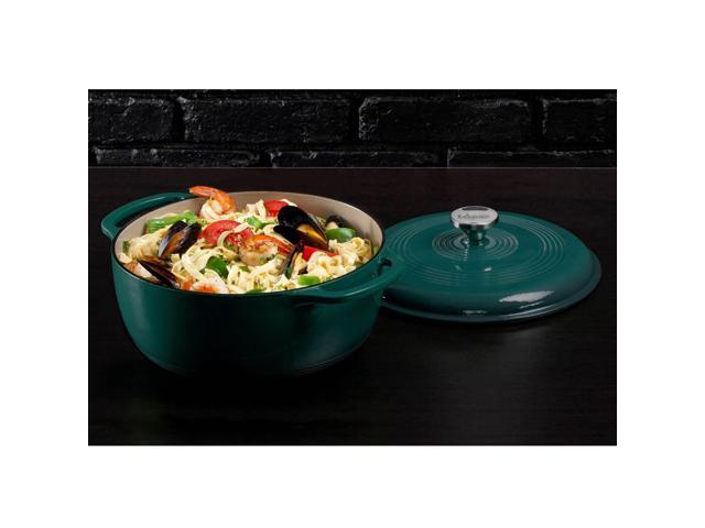 Lodge EC6D38 Enameled Cast Iron Dutch Oven, 6-Quart, Lagoon – Ecoloversstore