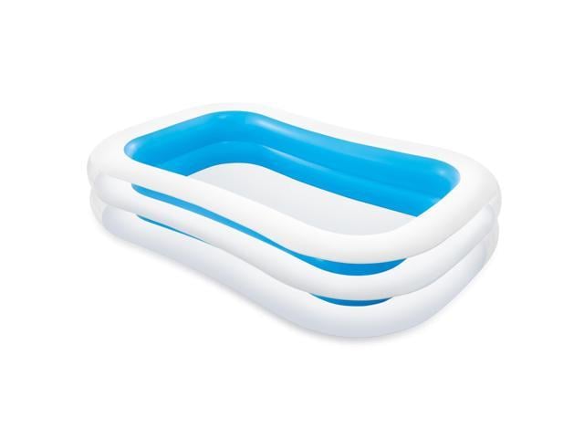 Intex Inflatable 8.5' x 5.75' Swim Center Family Pool for 2-3 Kids, Blue & White