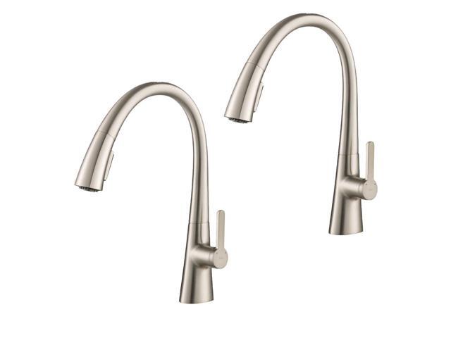 Kraus Nolen Single Handle Pull Down Kitchen Faucet Stainless Steel 2 Pack Newegg Com