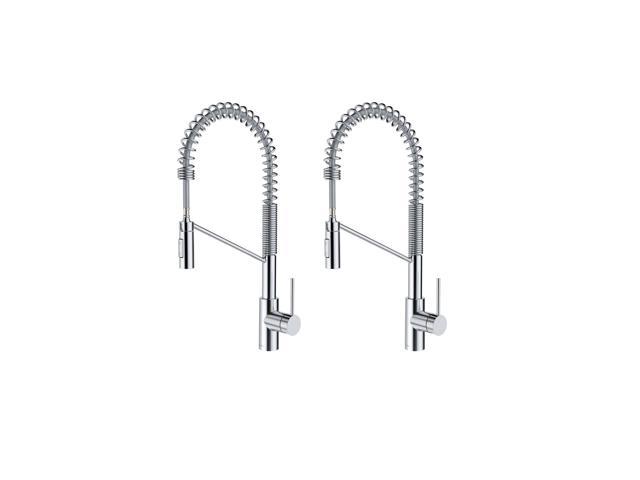 Kraus Oletto Single Handle Pull Down Kitchen Sink Faucet Set Chrome 2 Pack Newegg Com