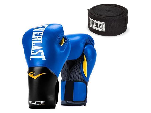 White Red and 120 Inch Hand Wraps Everlast Elite Pro Boxing Gloves Size 12