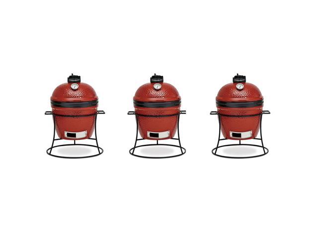 Kamado Joe Joe Jr Portable Outdoor Charcoal Grill Sturdy Stand Red 3 Pack Newegg Com