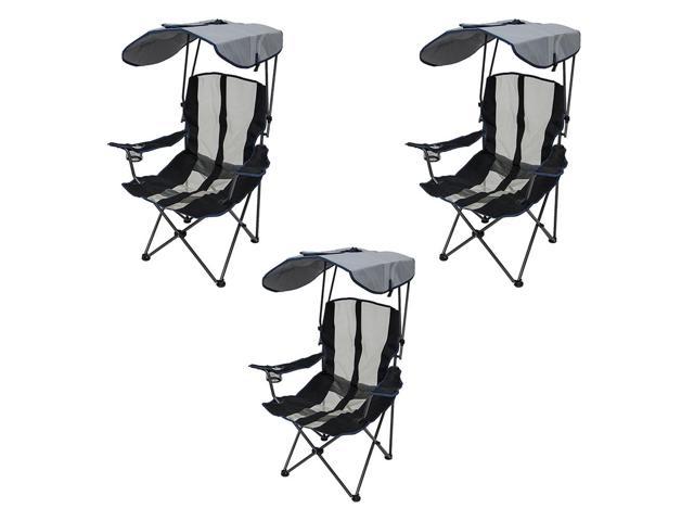 Kelsyus Premium Portable Camping Folding Lawn Chair with Canopy 3 Pack 