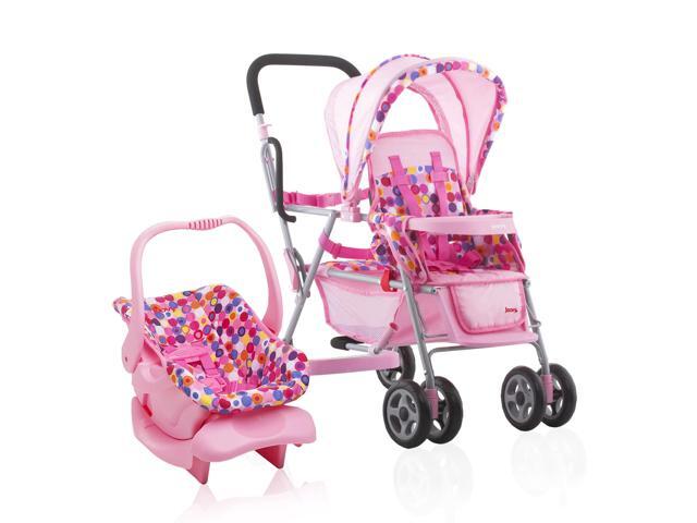 Joovy Toy 3 Doll Caboose Pretend Play Children Stroller Car Seat Pink Dot Newegg Com