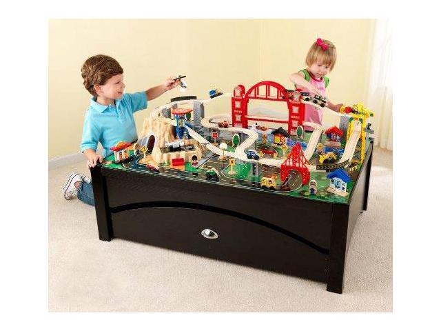 Kidkraft Metropolis 100 Piece Wood Train Table Set W Storage Kidkraft Metropolis 100 Piece Wood Train Table Set W Storage