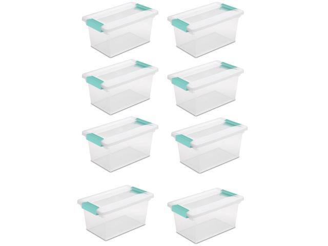 New Sterilite Medium Clip Box Clear Storage Tote Container With