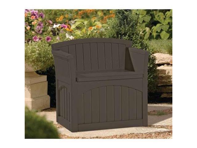 Suncast 31 Gallon Patio Seat Outdoor Storage And Bench Chair Java Newegg