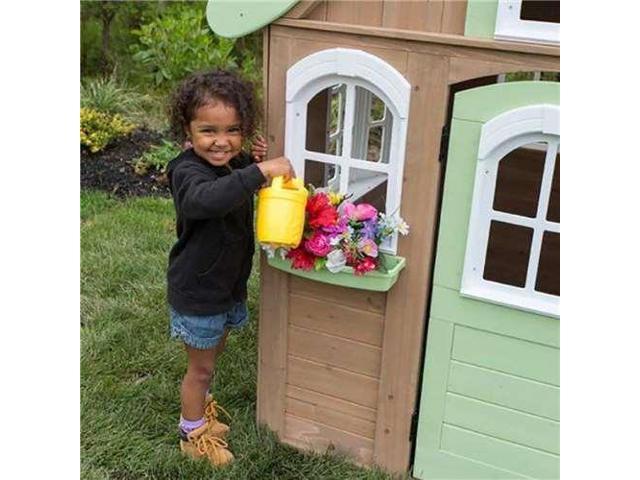 kidkraft forestview kids outdoor wooden cedar playhouse with bench