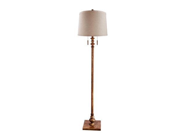 Benzara Bm188234 Traditional Style Metal Resin Floor Lamp With Twin Pull Chain Switch Copper Beige 16 X 63 In Newegg Com