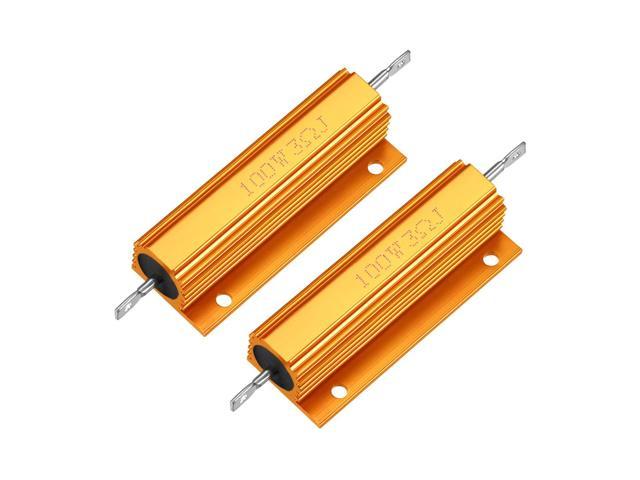 Gold Tone Wire Wound Aluminum Shell Resistor 100w Power 10 Ohm 5% 