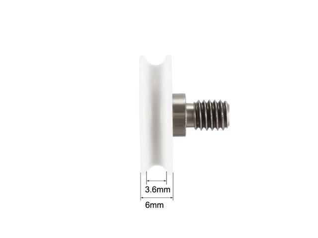 V Groove Threaded Rod Track Guide Bearing Pulley Wheel White 22x8mm 2pcs
