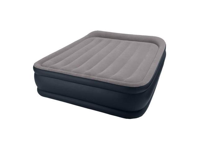 Intex Queen Deluxe Raised Pillow Rest Air Mattress Bed With