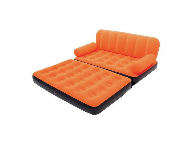 Bestway Multi Max Inflatable Air Couch Or Double Bed With Ac Pump Orange Newegg Com