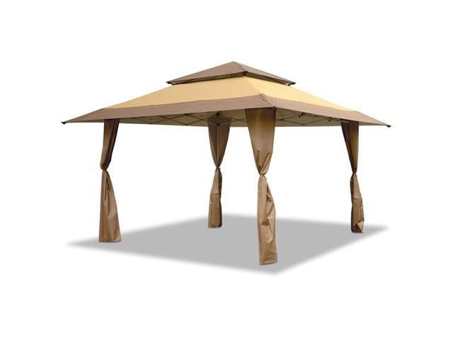 Photo 1 of Z-Shade 13 x 13 Foot Instant Gazebo Outdoor Canopy Patio Shelter Tent, Tan Brown
