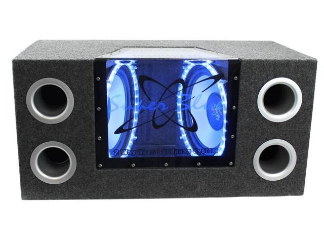 Pyramid BNPS102 10" 1000W Dual Car Audio Subwoofers w/Bandpass Box and Neon